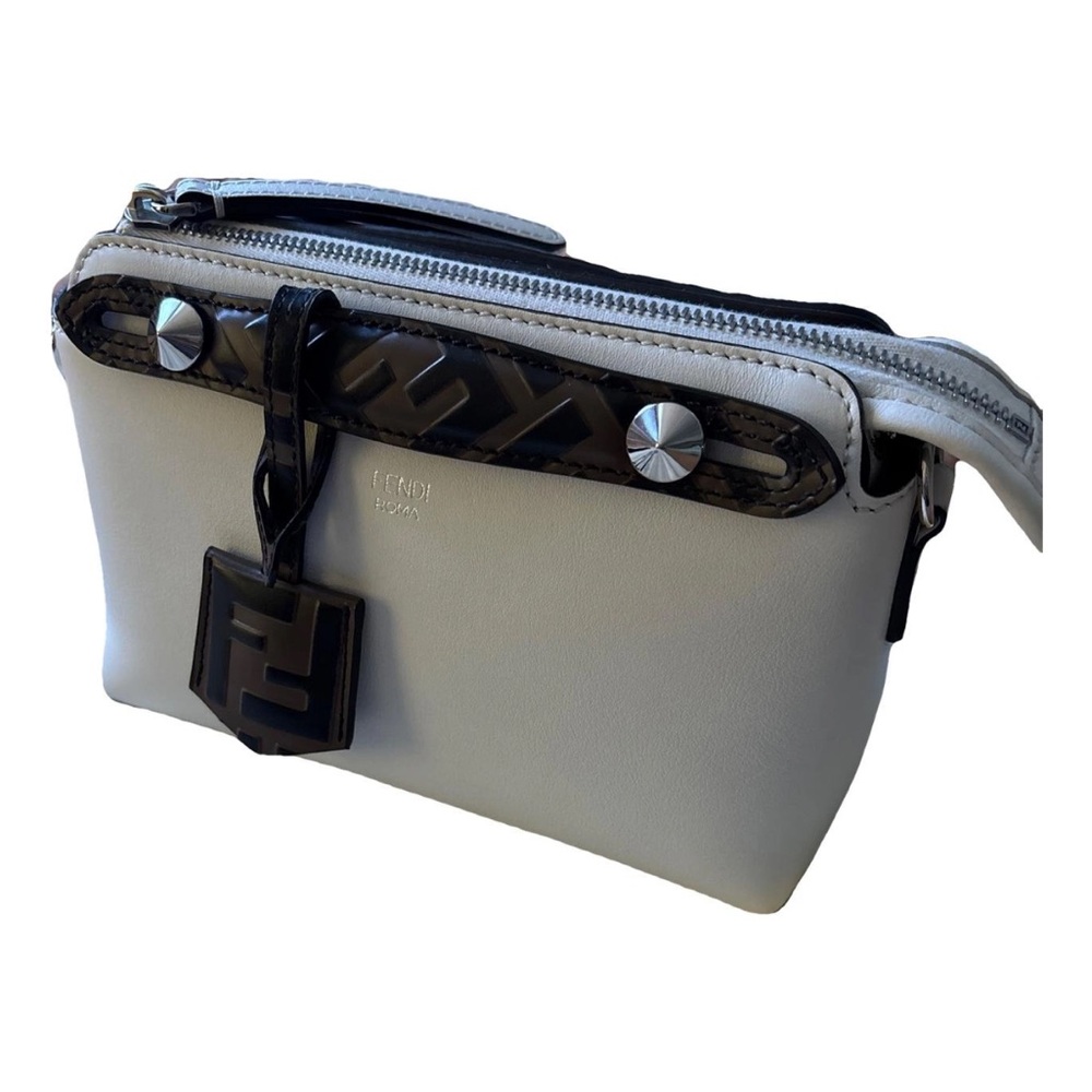 Fendi By The Way Zucca White and Brown Crossbody Bag Satchel